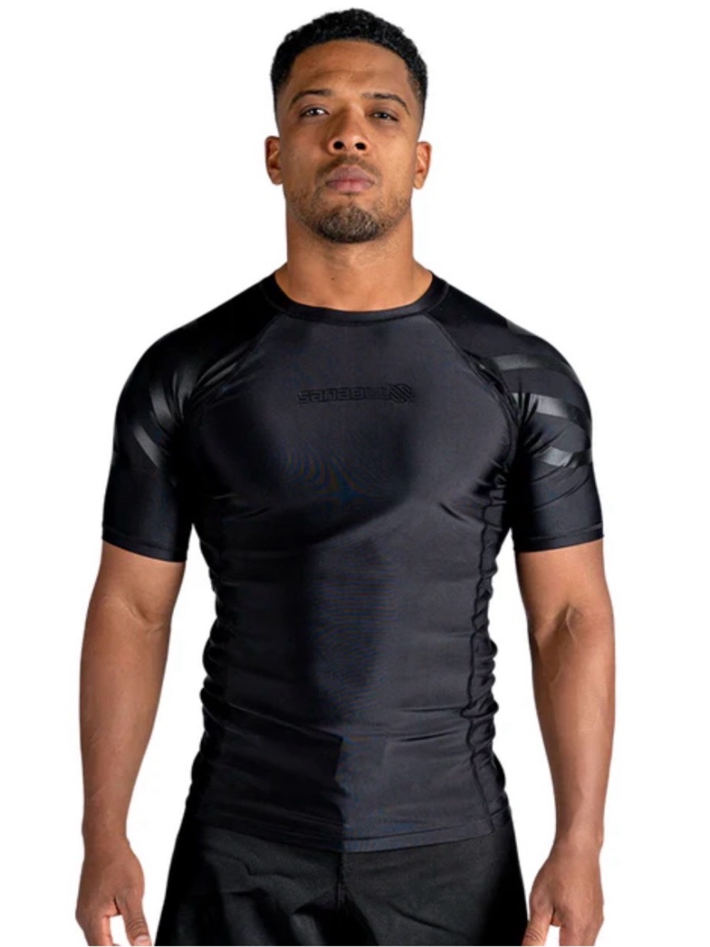 Sanabul Black Short Sleeve Compression Rash Guard Shirt Men's size M/L